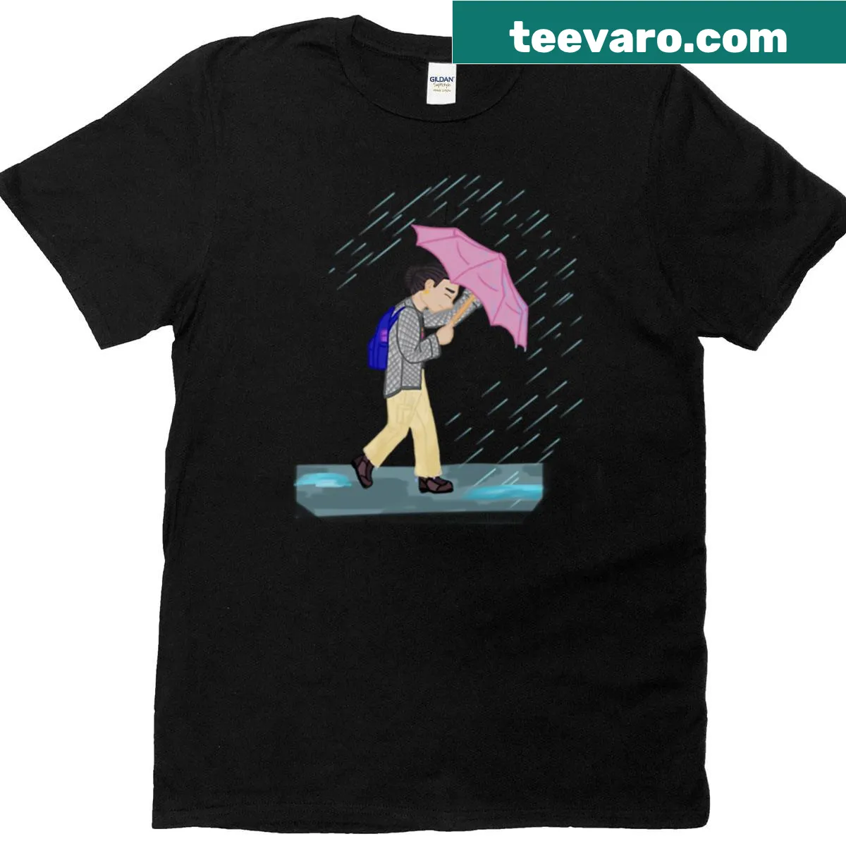 Simple shirt with the phrase 'In A Rain' — on a men's t-shirt