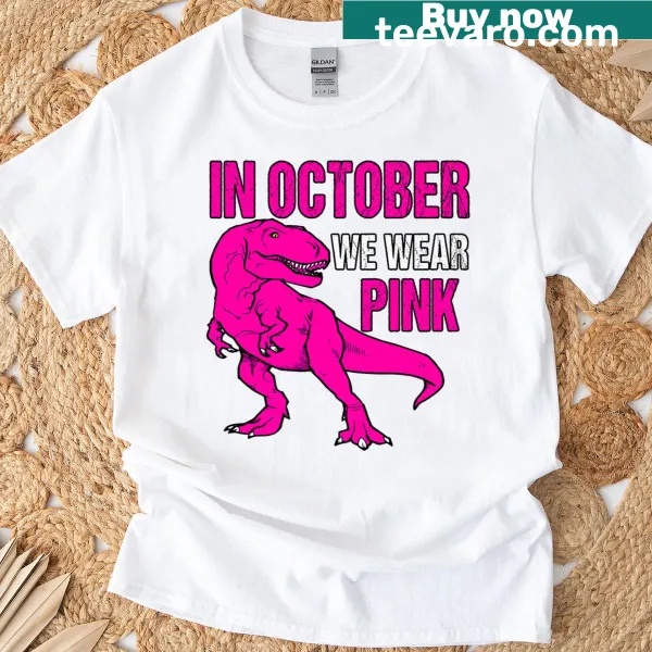 Awareness message graphic for breast cancer on a kids T-shirt.