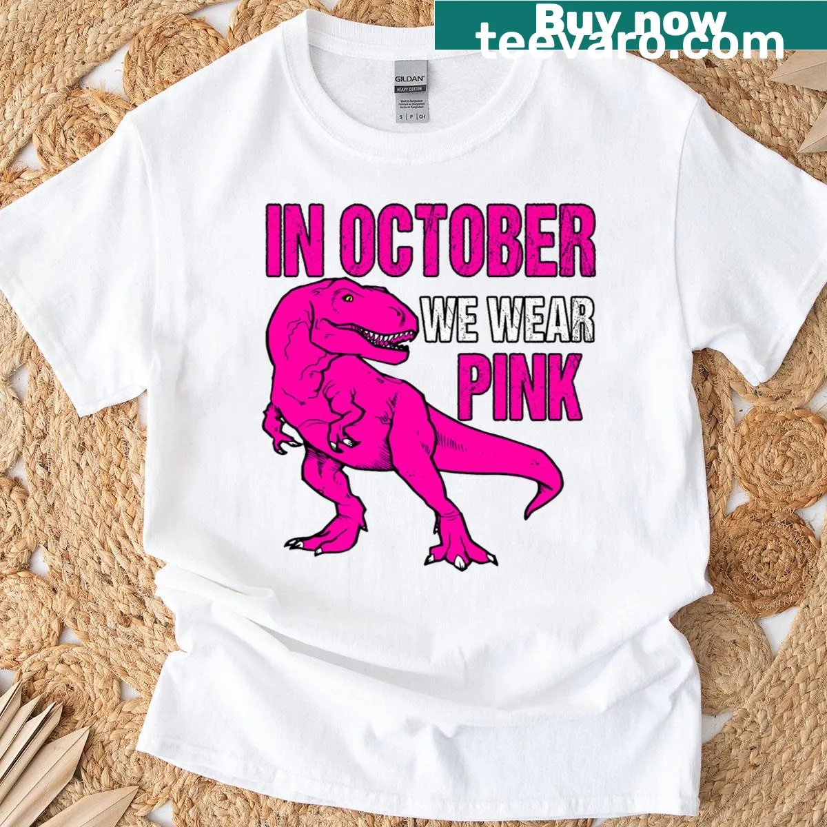 Awareness message graphic for breast cancer on a kids T-shirt. — on a men's t-shirt