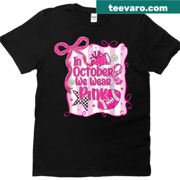 Illustrative T-shirt with a bow and pink awareness message