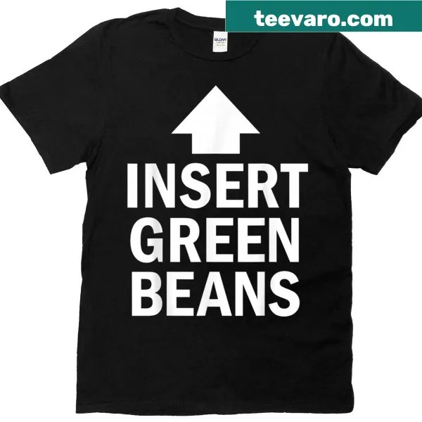 Funny Halloween shirt with arrow pointing to mouth and text about green beans