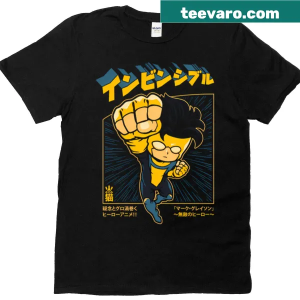 Chibi-style t-shirt featuring an adorable invincible character
