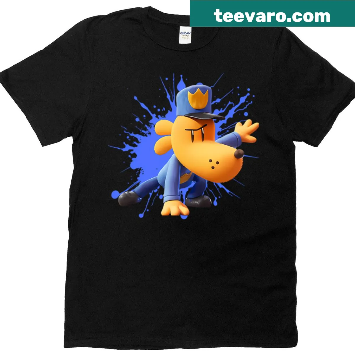 Funny t-shirt for kids featuring an adventure movie animation graphic — on a men's t-shirt