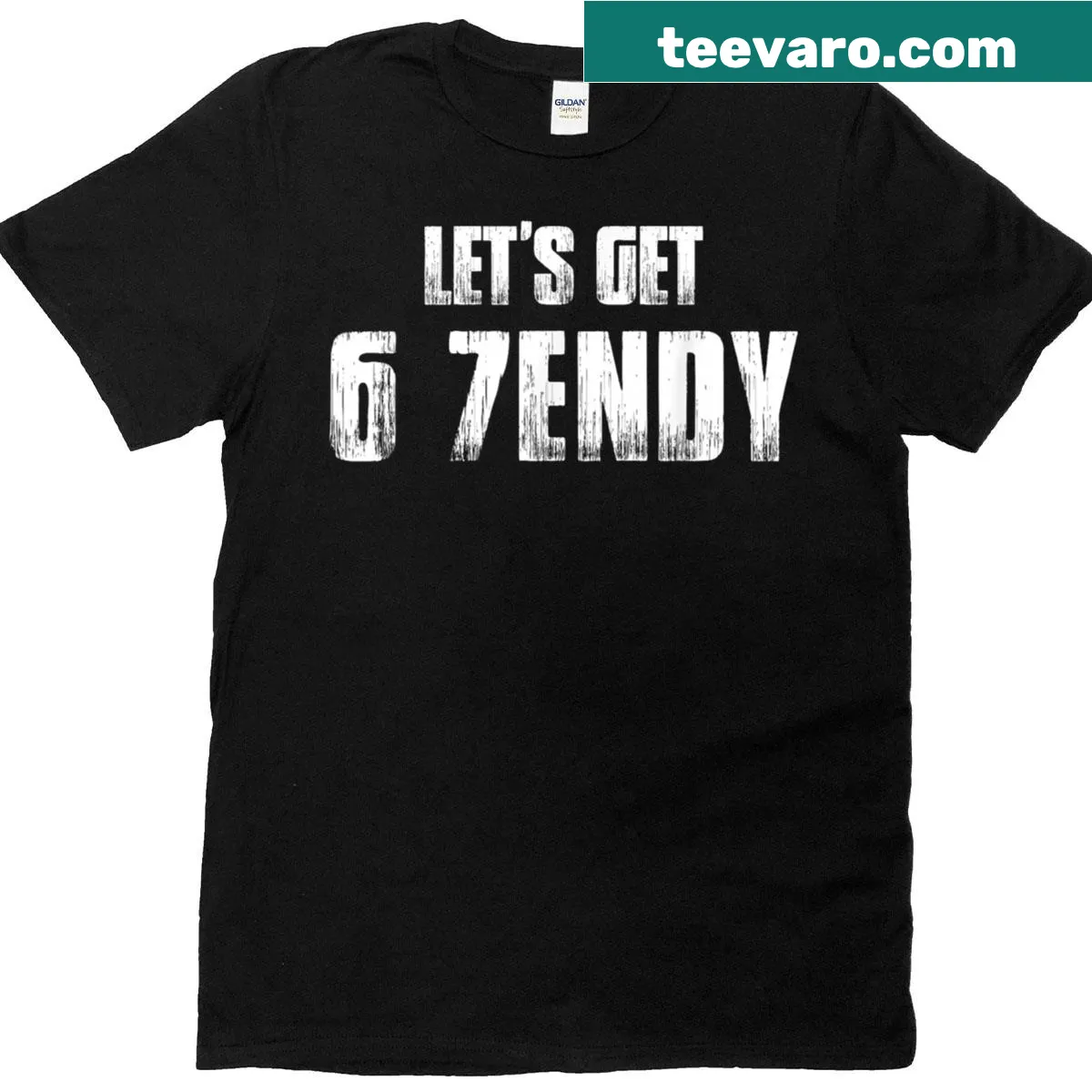 Funny shirt with the phrase 'Lets Get Sendy' in a meme style — on a men's t-shirt
