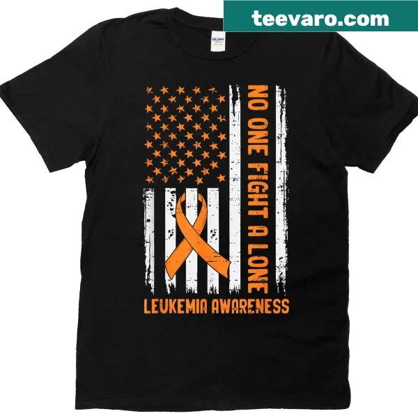 American flag ribbon design for leukemia awareness on a T-shirt