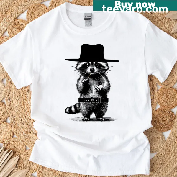 Oversized T-shirt featuring a cute little bandit cartoon graphic