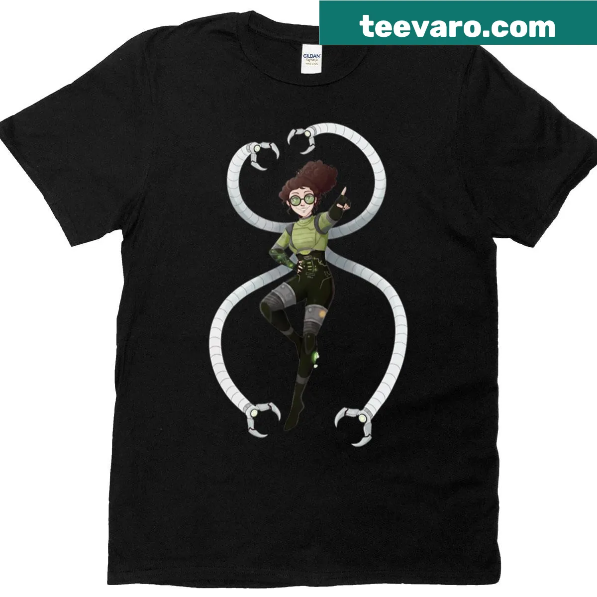 Whimsical T-shirt of Liv Ock The Science Doc for kids — on a men's t-shirt