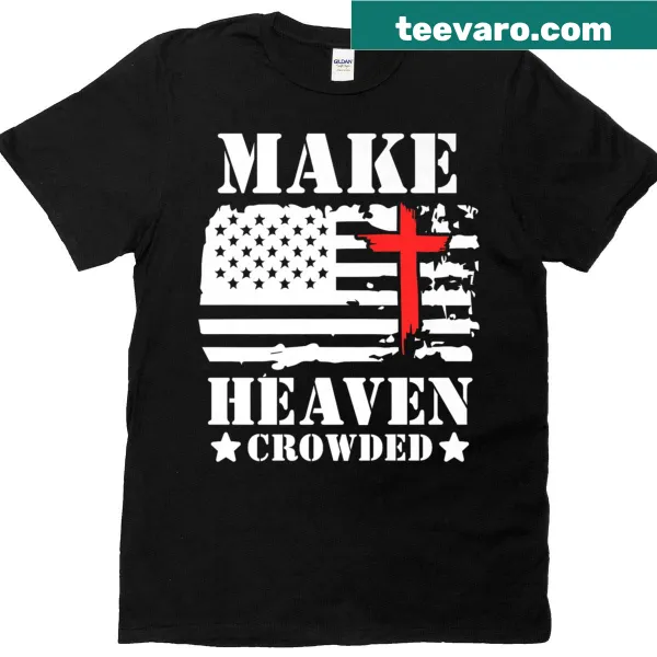 Christian-themed shirt with cross and American flag design