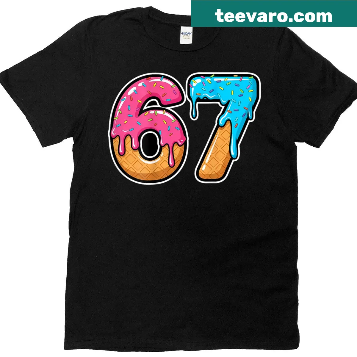 Mason 67 Ice Cream Drip T-shirt with humorous meme on back — on a men's t-shirt