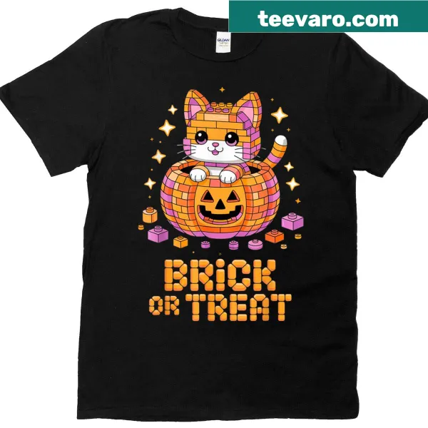 Funny Halloween shirt for cat lovers featuring building theme