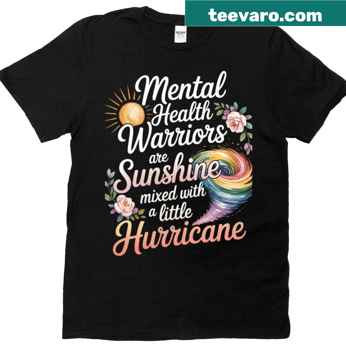 Oversized T-shirt with a bold mental health message in typography. — on a men's t-shirt