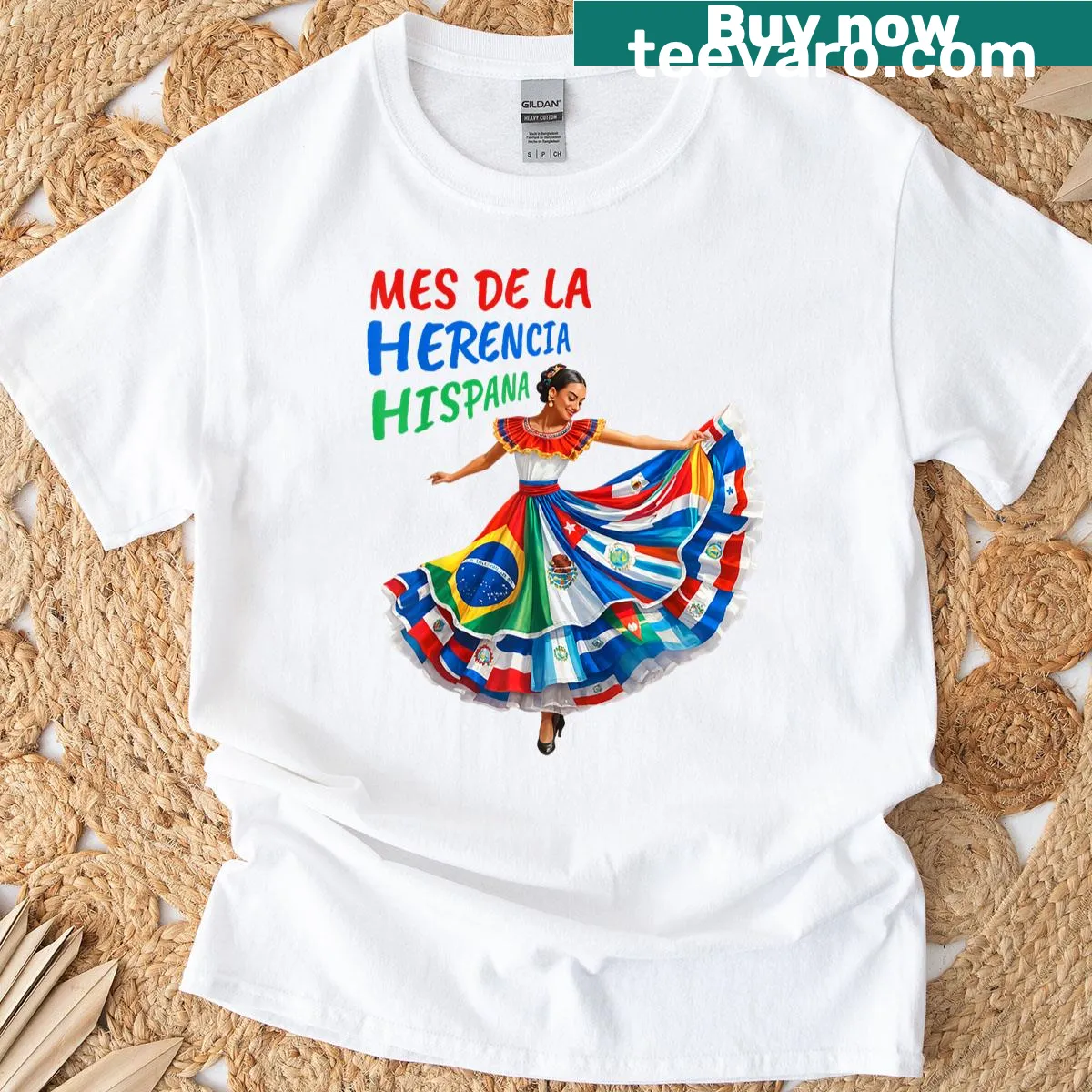T-shirt celebrating Hispanic Heritage Month — on a men's t-shirt