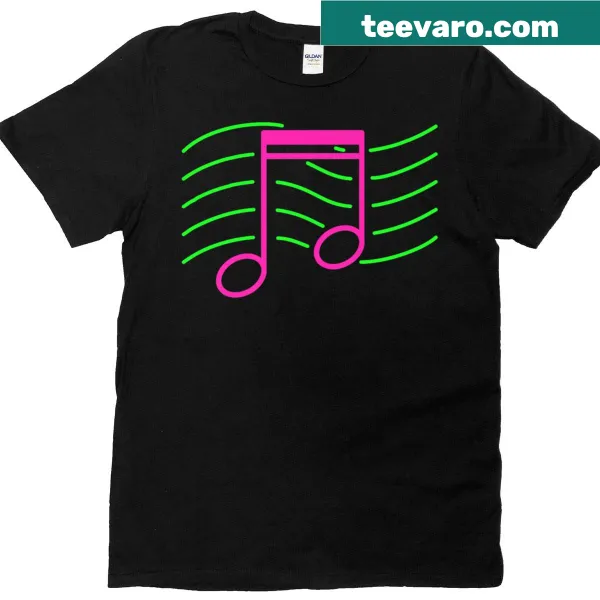 Premium T-shirt with staff lines and sixteenth notes