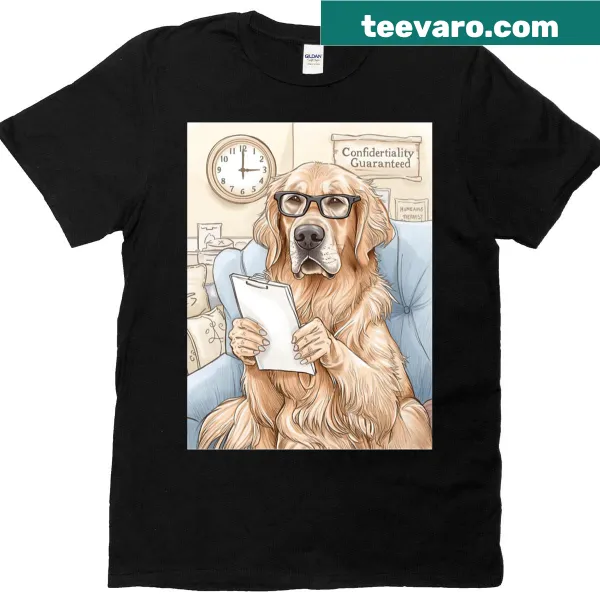 T-shirt with a comforting message about dogs as therapists