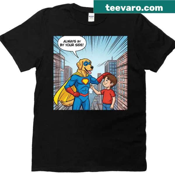 Oversized t-shirt with a sweet message about dogs being superheroes