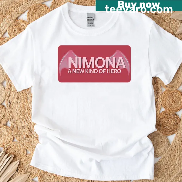 Nimona character graphic t-shirt showcasing a playful design