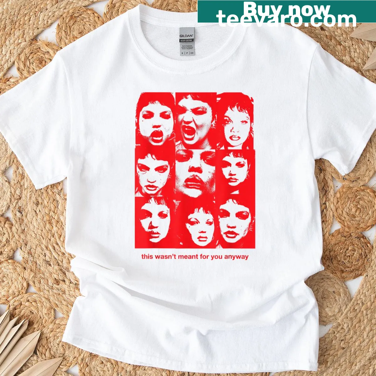 Photo grid design featuring Lola Young for trendy t-shirt — on a men's t-shirt
