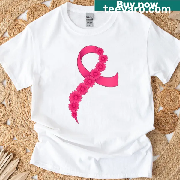 Breast Cancer Awareness pink ribbon graphic T-shirt