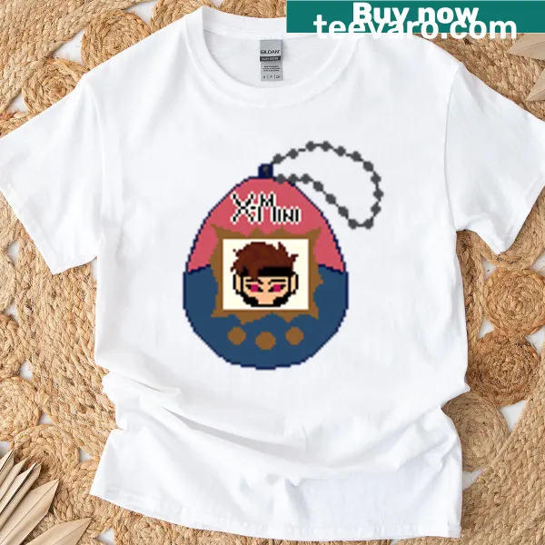 Pixelated Tamagotchi graphic on a playful T-shirt