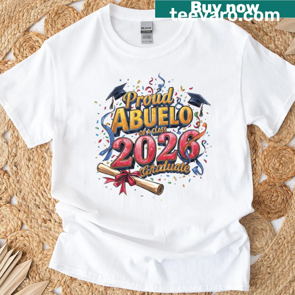 Proud Abuelo Class of 2026 Graduate T-shirt — on a men's t-shirt