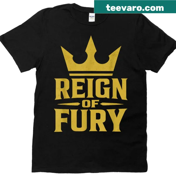 Bold martial arts t-shirt with 'Reign Of Fury' text