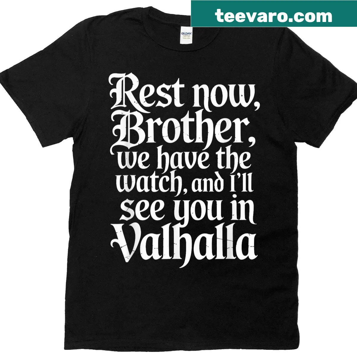 Illustrative t-shirt with heartfelt message about brotherhood — on a men's t-shirt