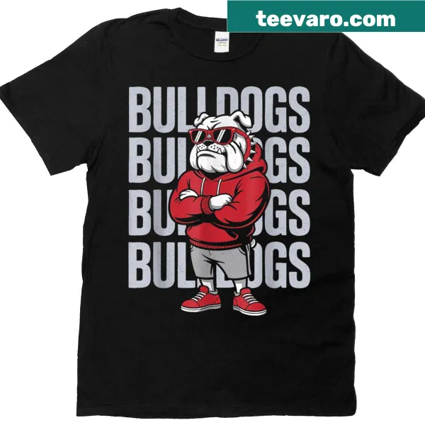 Vintage-style bulldog graphic on a casual t-shirt