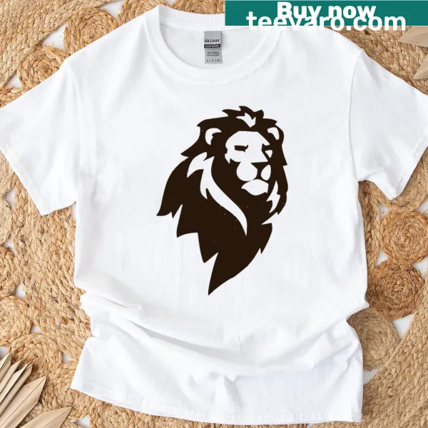 Inspirational T-shirt with lion graphic and biblical theme