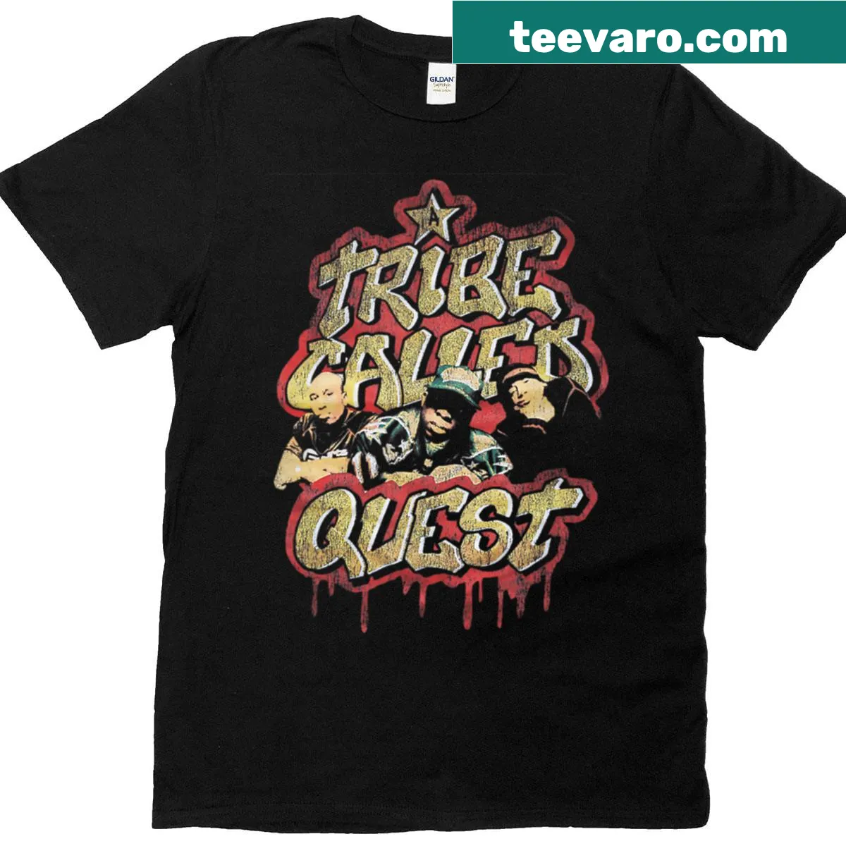 Vintage band logo T-shirt celebrating 90s rock music — on a men's t-shirt