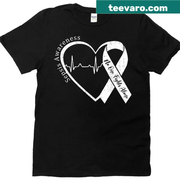 Sepsis awareness heart ribbon t-shirt for support