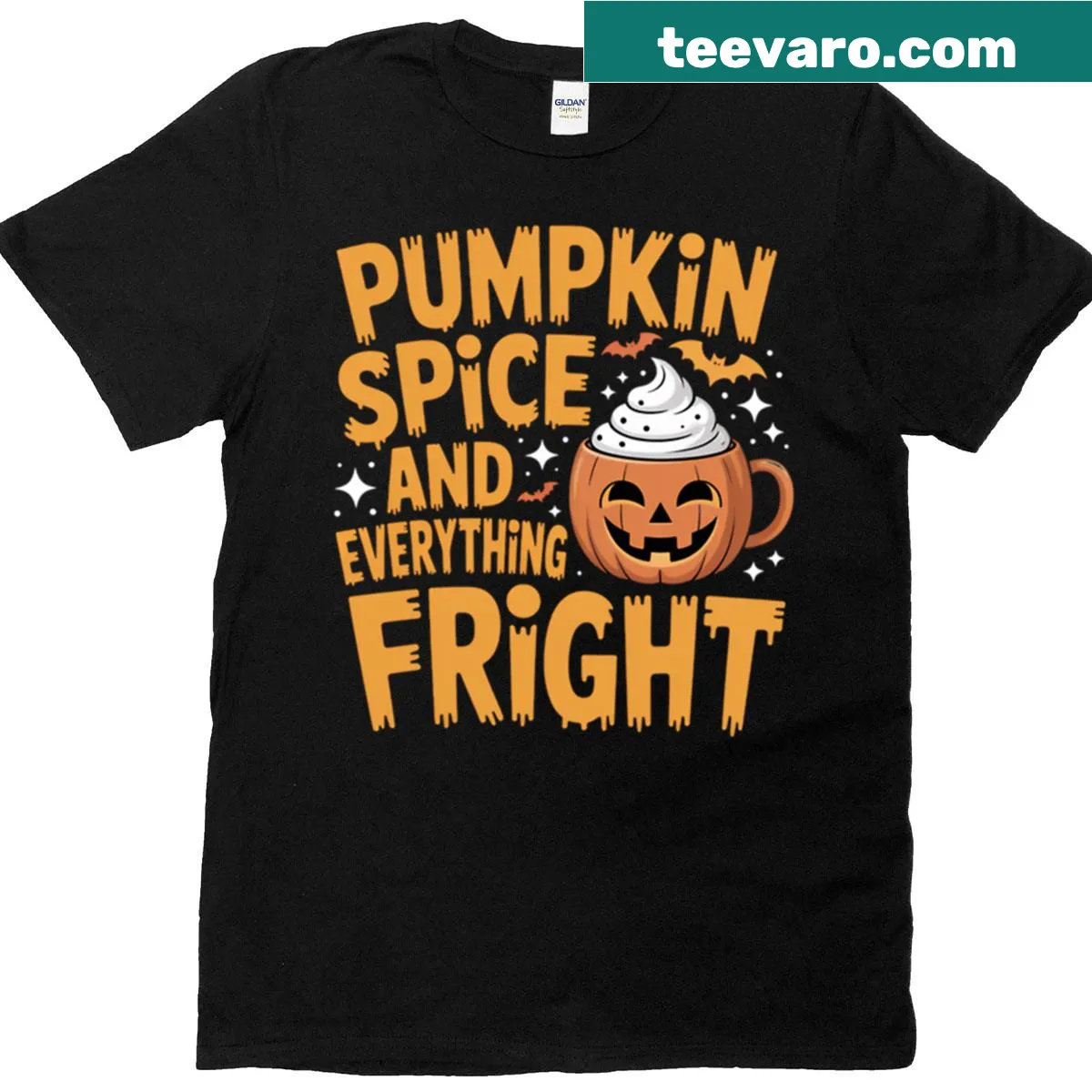 Funny Halloween-themed coffee lover t-shirt — on a men's t-shirt