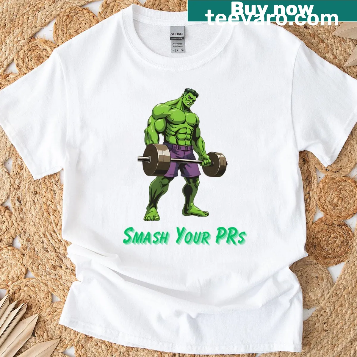 Motivational gym t-shirt with bold text design — on a men's t-shirt