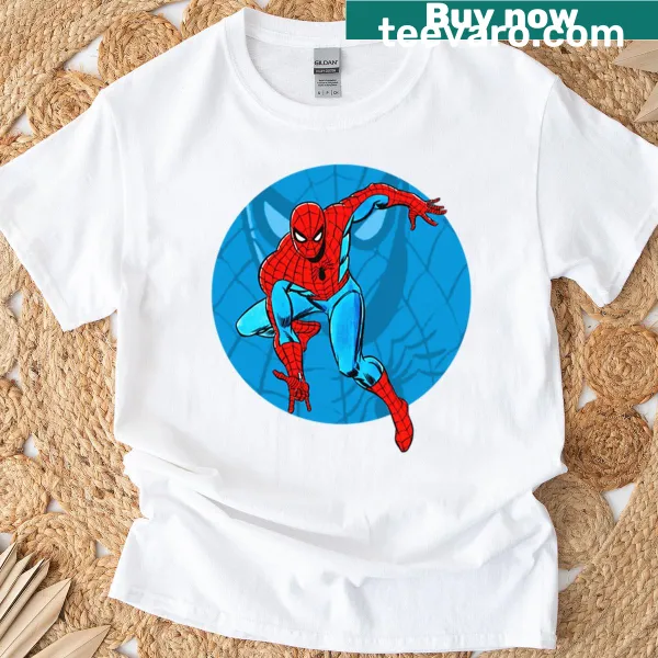 Retro Spider-Man graphic t-shirt with vintage comic book style