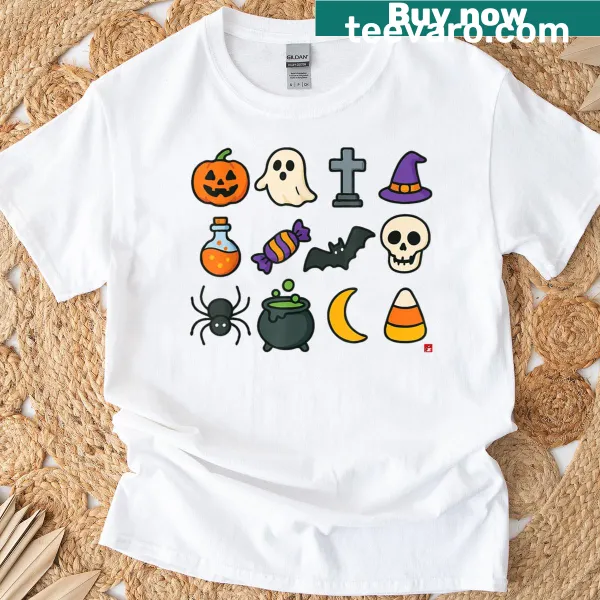 Kawaii spooky design with cute cartoon characters