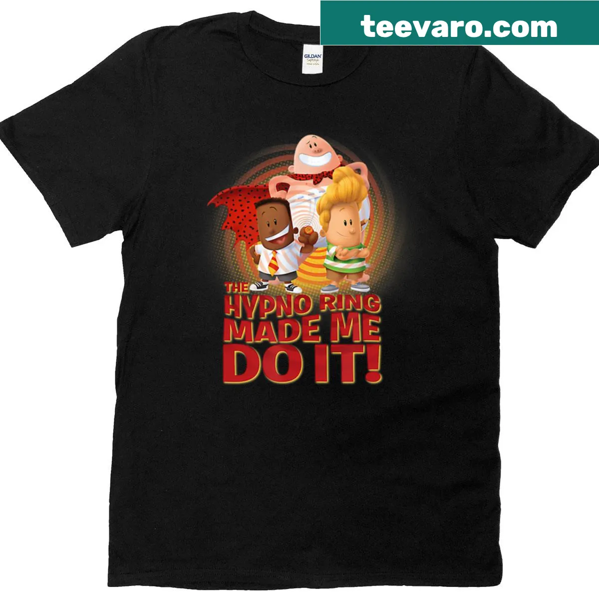 Retro comic style superhero graphic T-shirt for kids — on a men's t-shirt