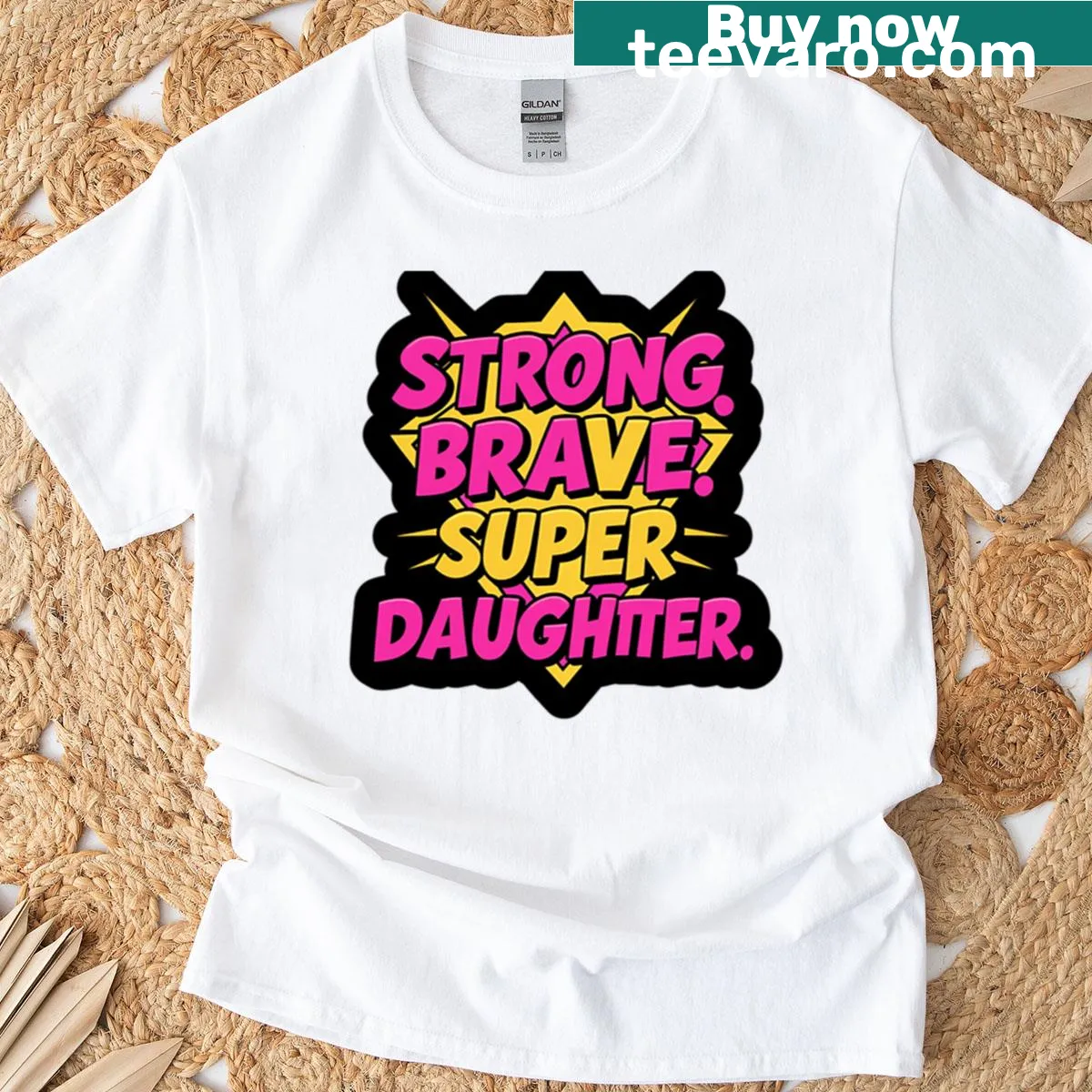 Empowering text design celebrating daughters — on a men's t-shirt