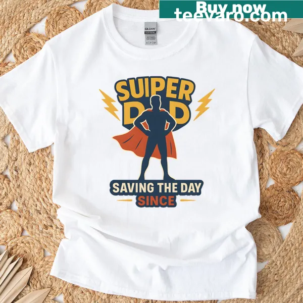 Super Dad t-shirt with superhero graphic