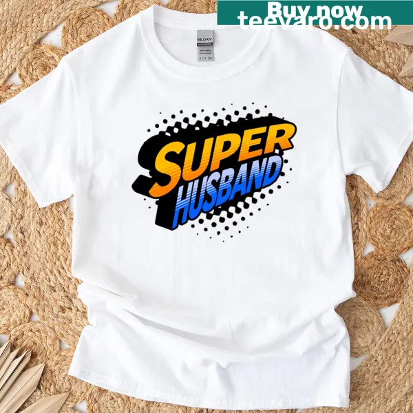 Typography design for Super Husband on couples t-shirt