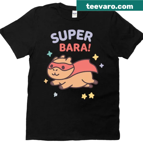 Kawaii design of a capybara superhero t-shirt