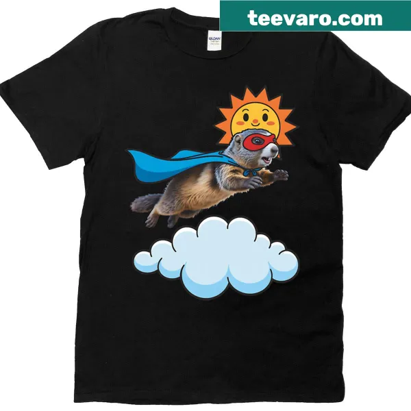 Adorable superhero marmot T-shirt with playful design