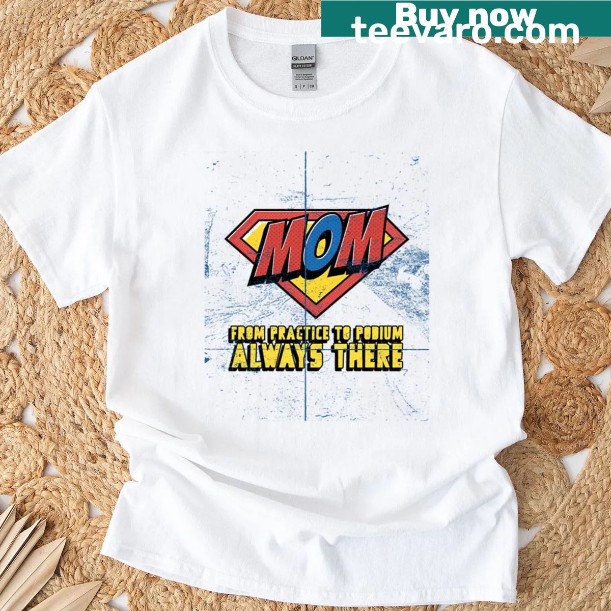 Inspirational t-shirt for moms with the text about support — on a men's t-shirt