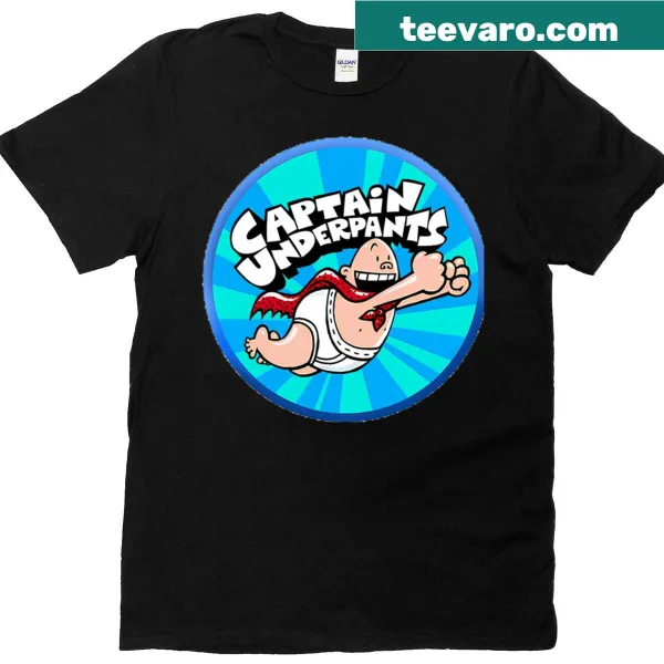 Cartoon superhero strip T-shirt featuring classic comic-style characters