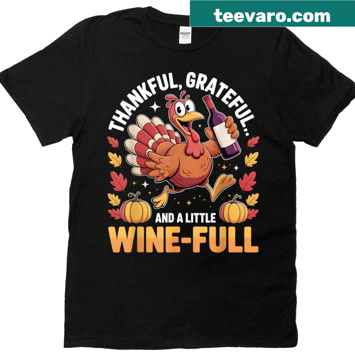 Funny turkey t-shirt for Thanksgiving with a humorous design — on a men's t-shirt