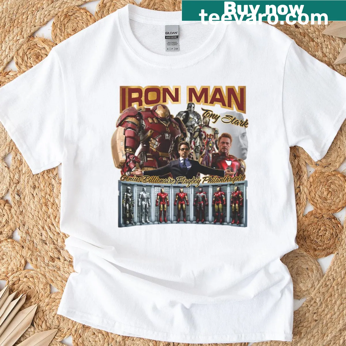 Inspirational t-shirt depicting the evolution of a hero — on a men's t-shirt
