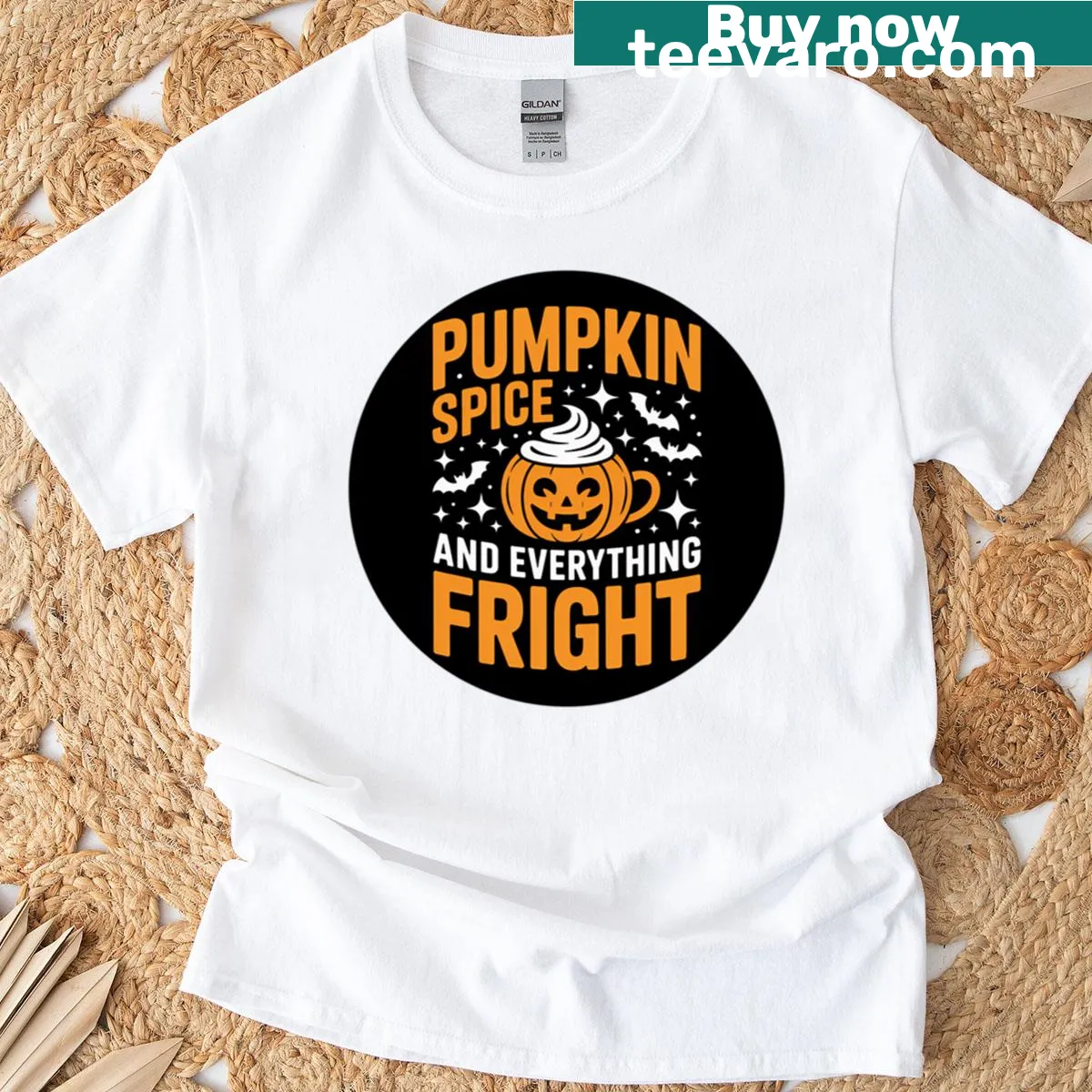 Whimsical Halloween latte graphic t-shirt for coffee lovers — on a men's t-shirt