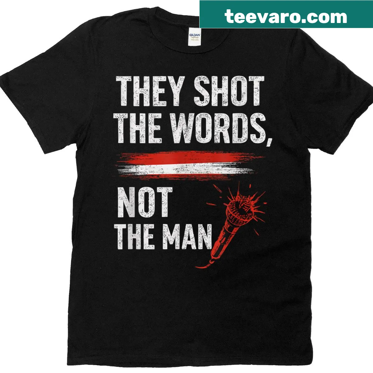 Bold typographic design on a Christian faith political t-shirt — on a men's t-shirt
