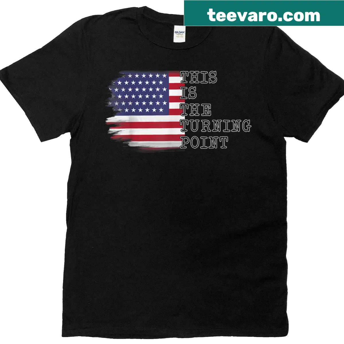 USA flag themed T-shirt with inspirational text — on a men's t-shirt