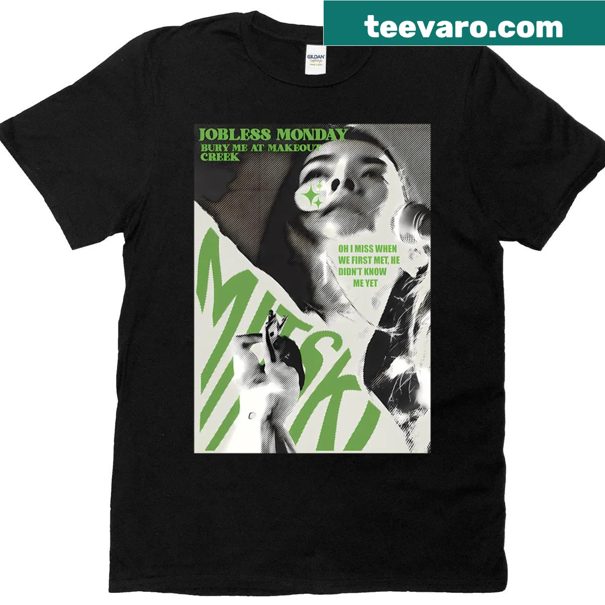 Retro T-shirt celebrating 80s music with a classic singer tour design. — on a men's t-shirt