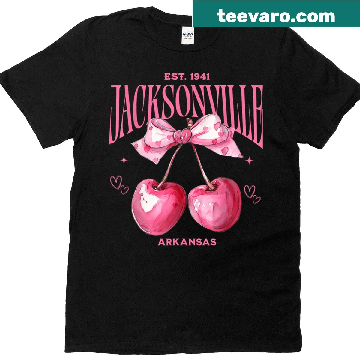 Vintage-style T-shirt with distressed lettering for Jacksonville Arkansas — on a men's t-shirt