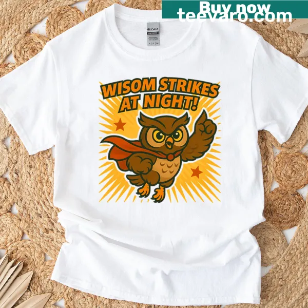 Heroic owl graphic design on an oversized T-shirt